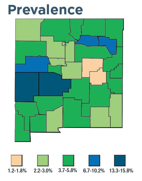 New Mexico prevalence map