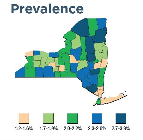 New York prevalence map