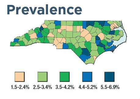 North Carolina prevalence map