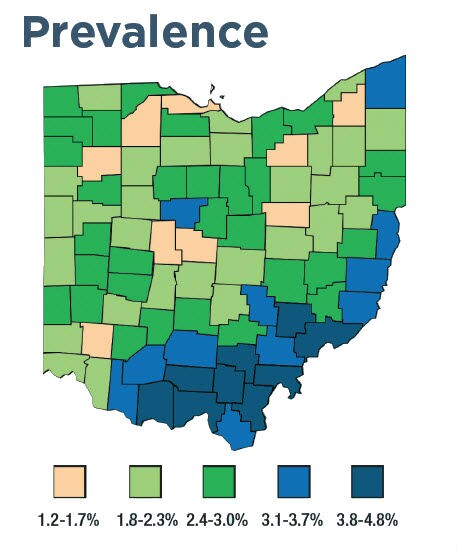 Ohio prevalence map 