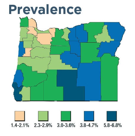Oregon prevalence map 