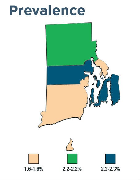 Rhode Island prevalence map