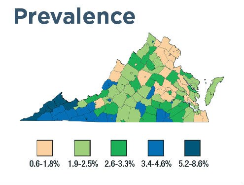 Virginia prevalence map 