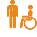 Icon of a doctor and a person in wheel chair
