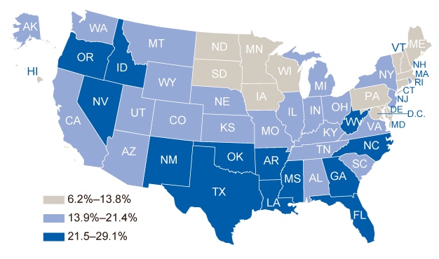 United States insured map