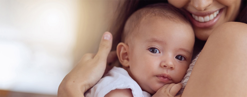 Mother holding a baby