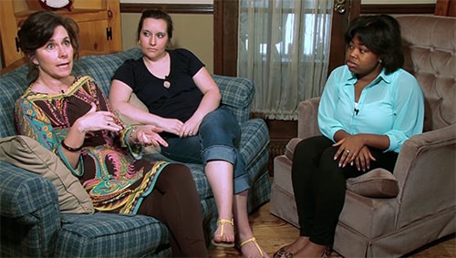 Three women discussing living with von Willebrand disease.