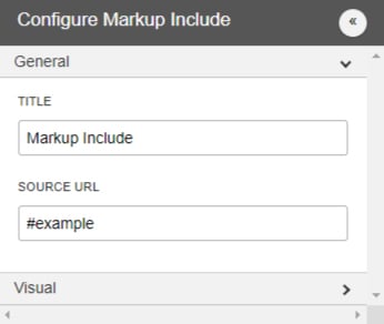Screen Capture of General Configuration tab for a Markup Include