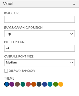 Visual - Data Bite Screen capture of the visual tab in the data visualization editor