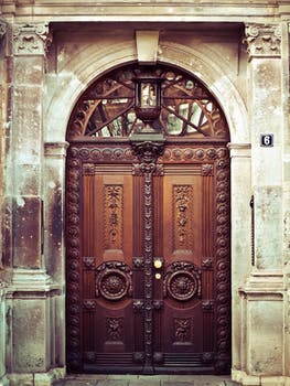 Massive wooden door