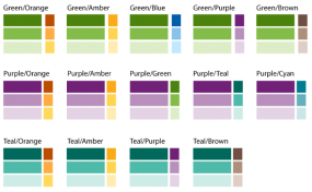 Screen capture of color pairings guide