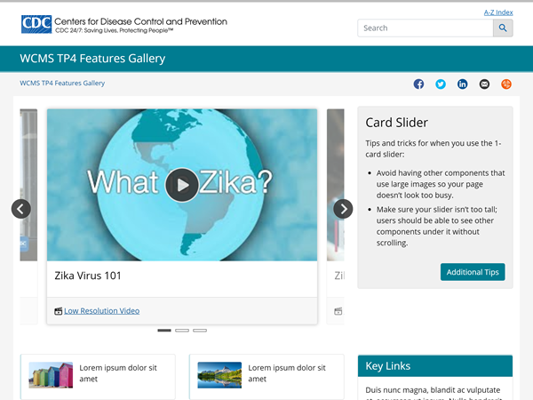 Example page with 1-card video slider