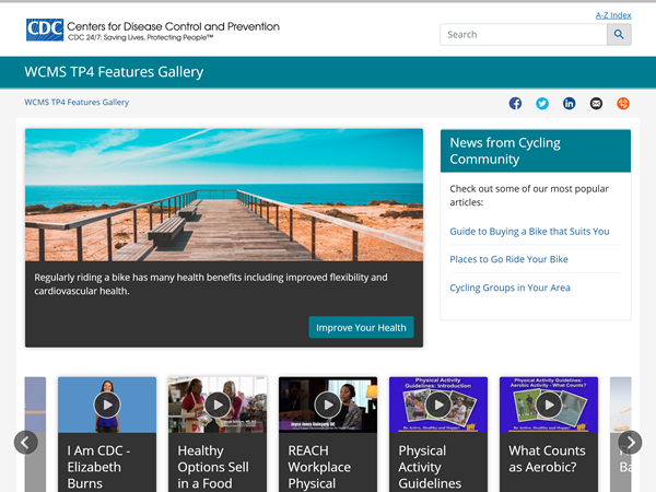 Example page with 5-card video slider