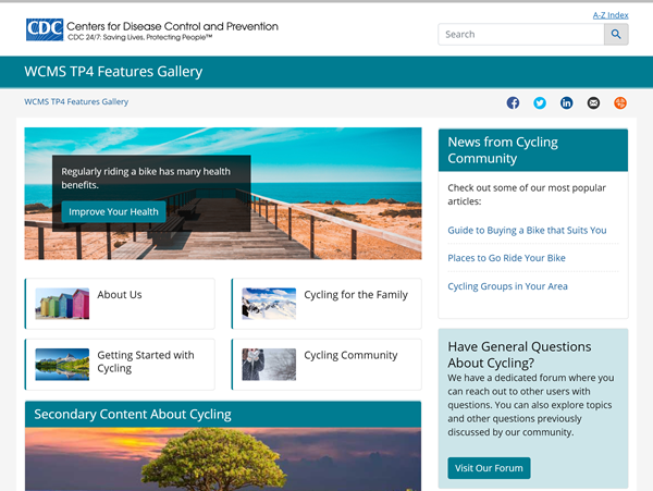 Example page with jumbotron instead of slider