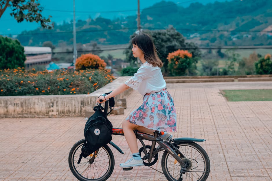 Example image: girl on bike