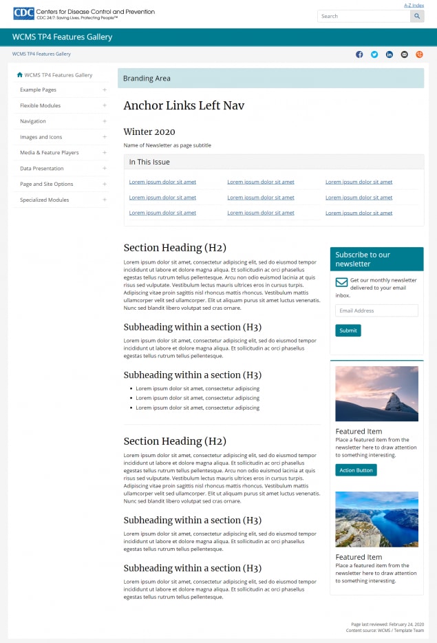 One-Page Newsletter with Two Columns