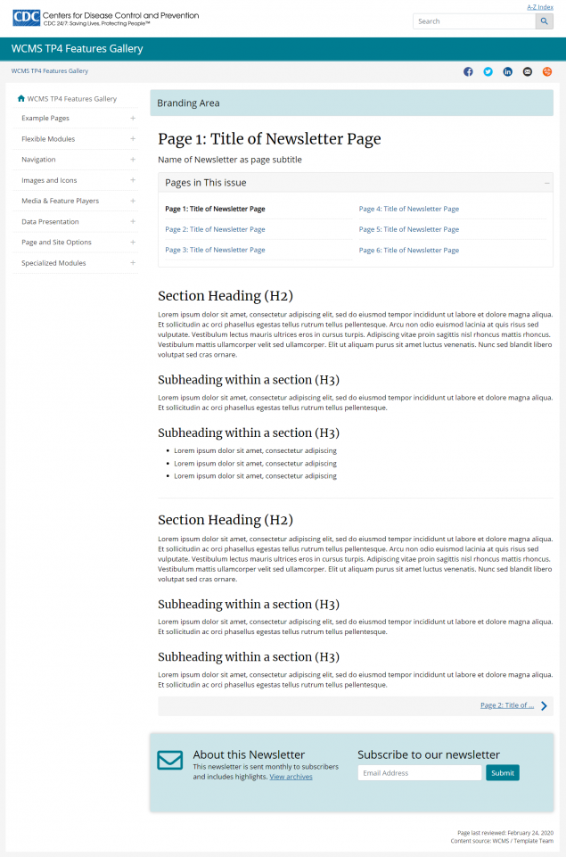 Multipage Newsletter, Simple Layout
