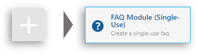 Image of Add Icon and FAQ Module Single Use selection