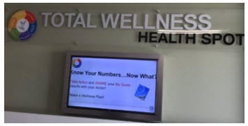 Total Wellness Health electronic sign with rotating health messages