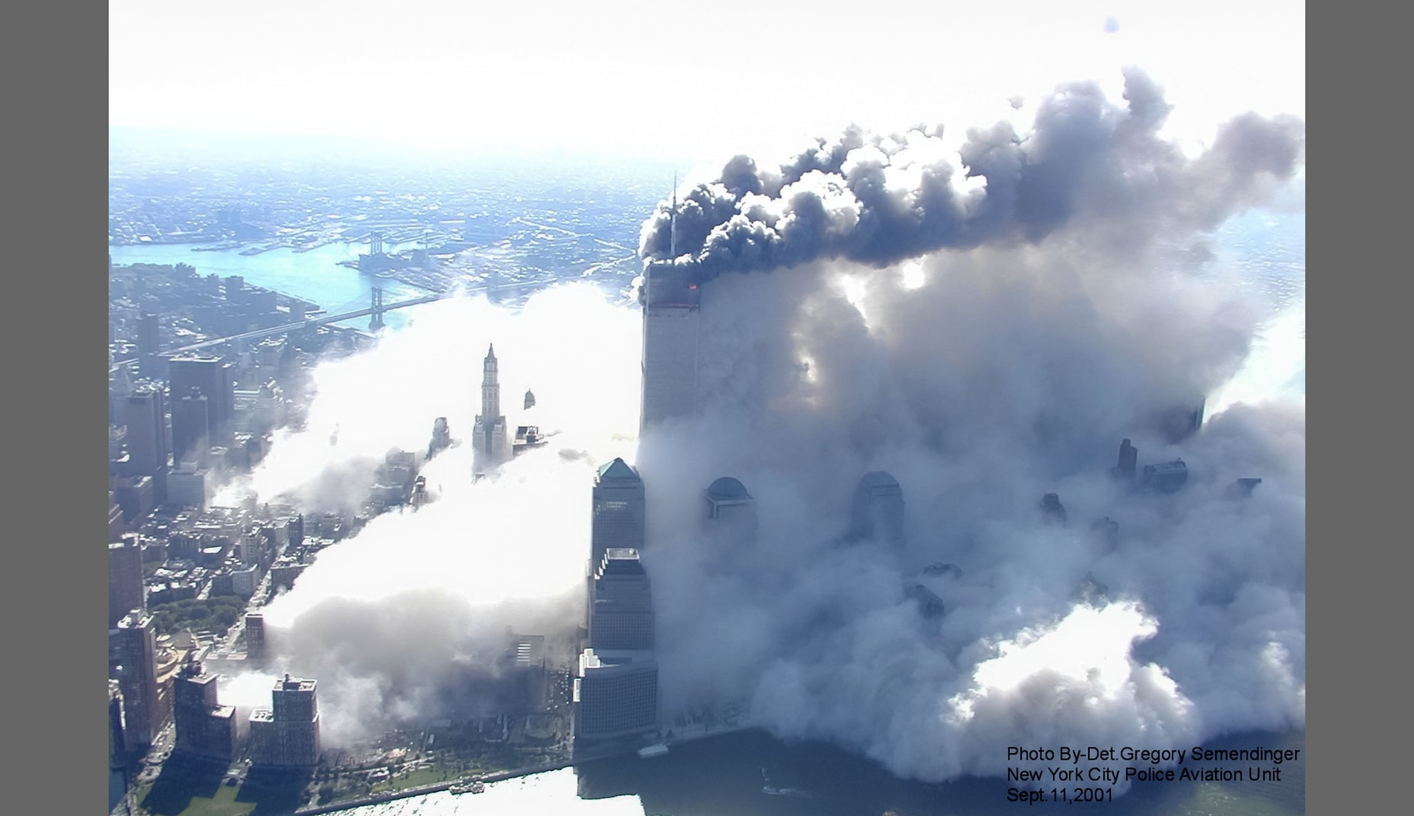 Lower Manhattan After South Tower Collapsed, September 11, 2001