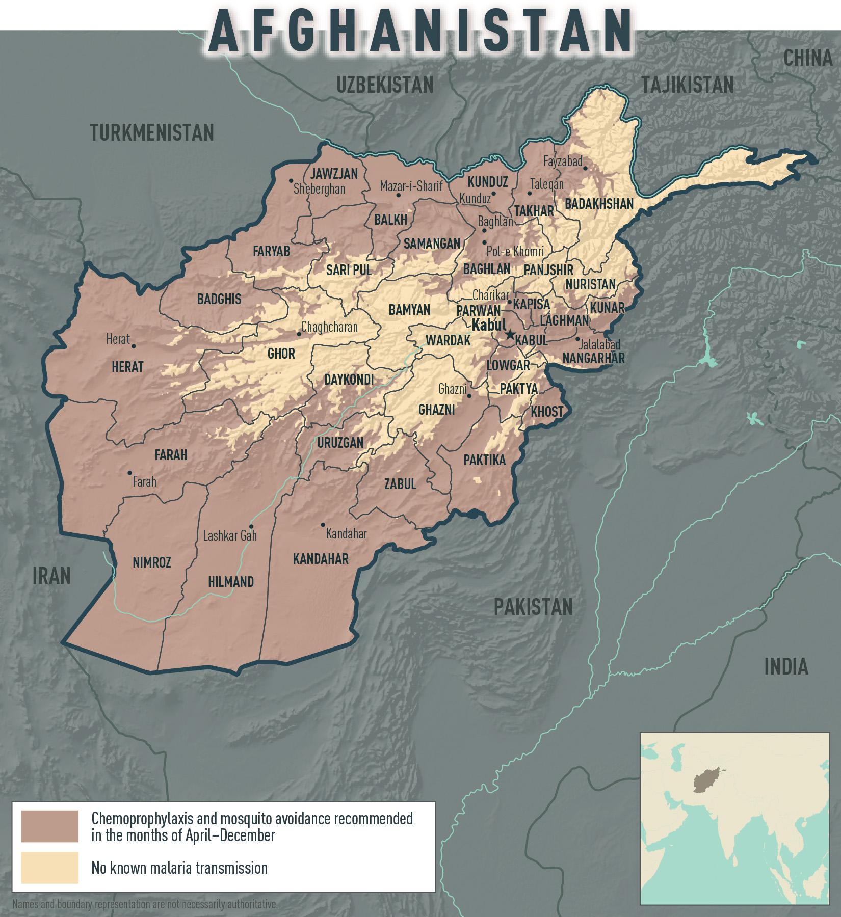 Malaria risk map for this country
