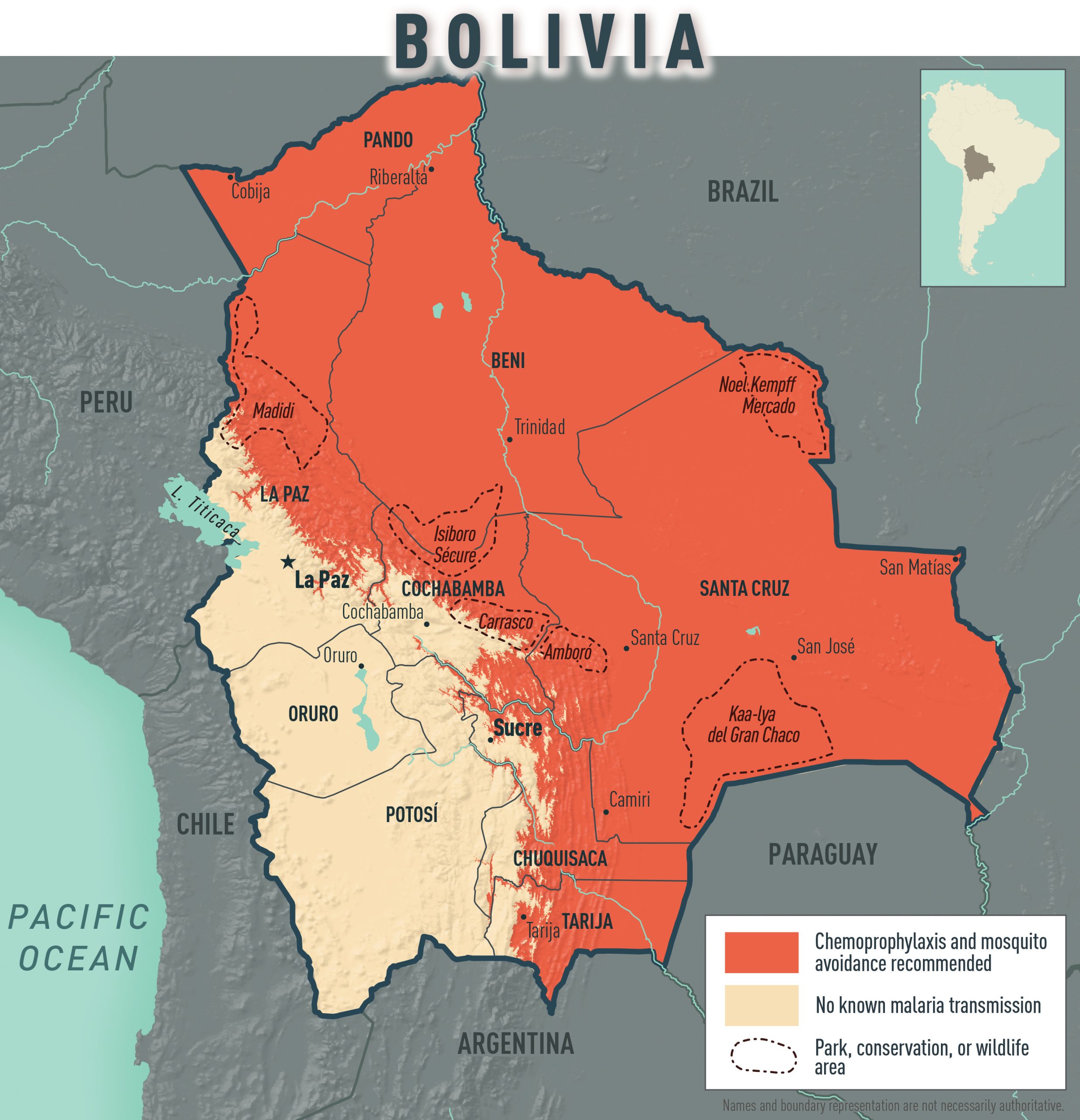 Map: Malaria prevention in Bolivia