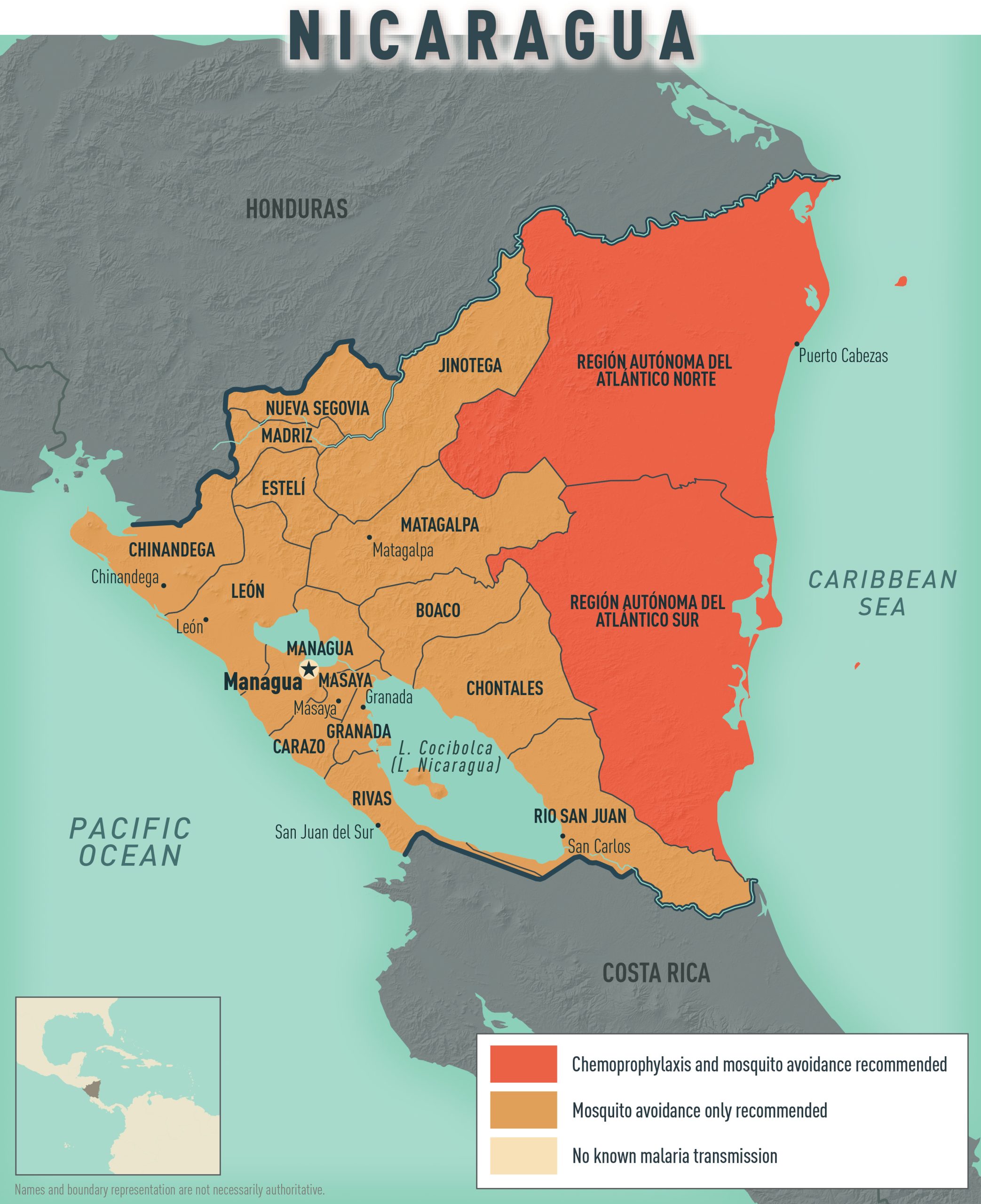 Map: Malaria prevention in Nicaragua