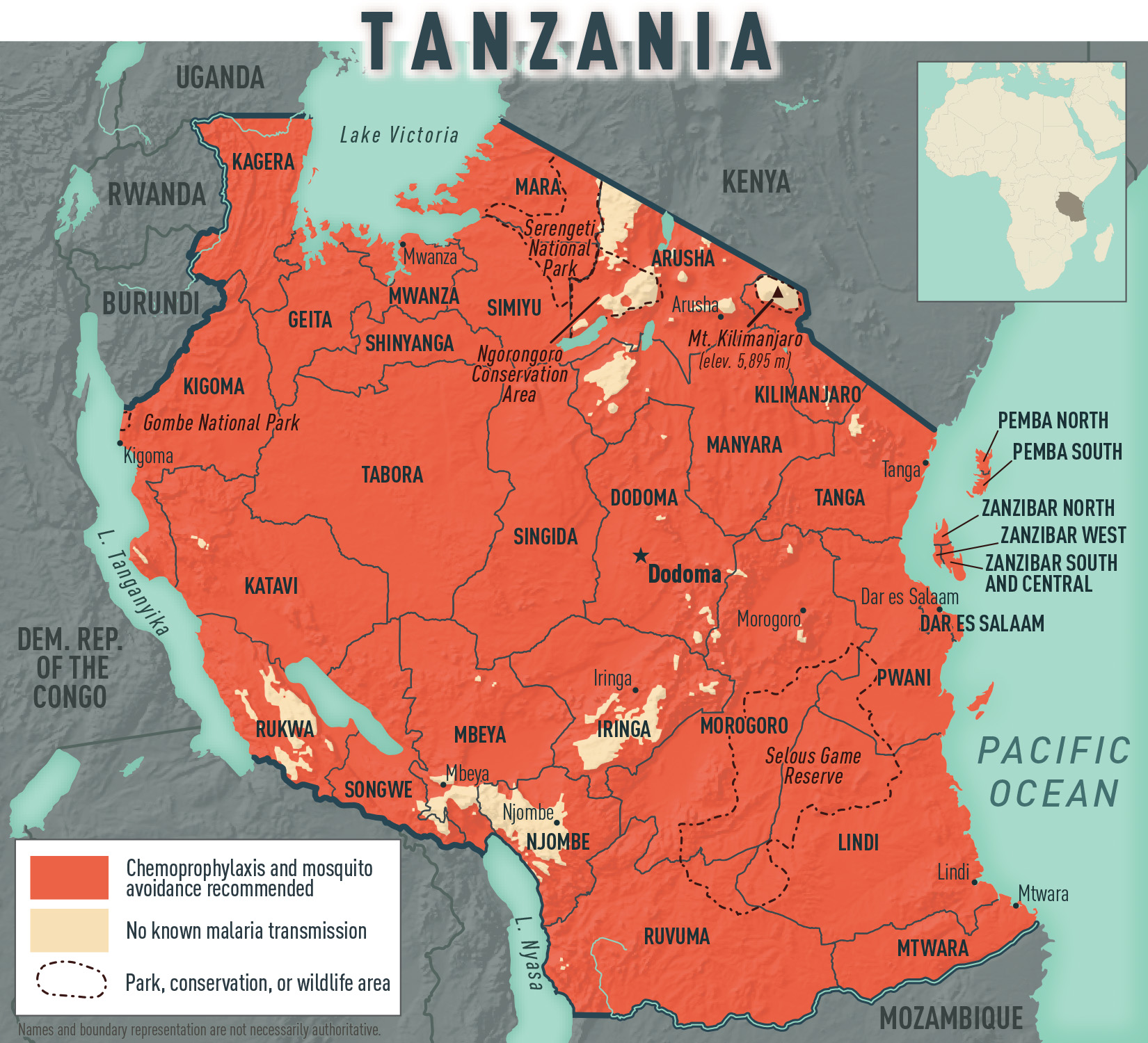 Map: Malaria prevention in Tanzania