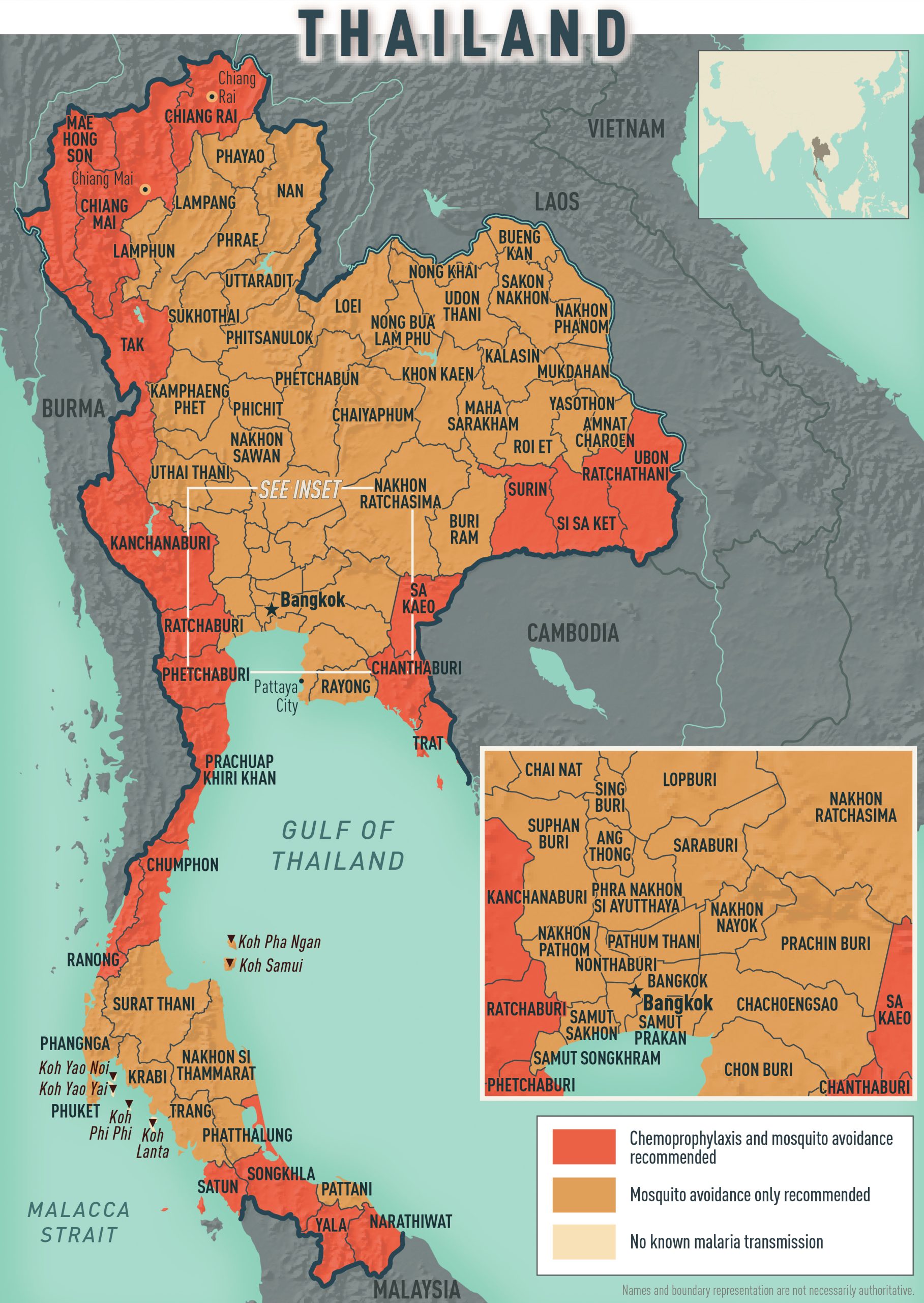 Map: Malaria prevention in Thailand