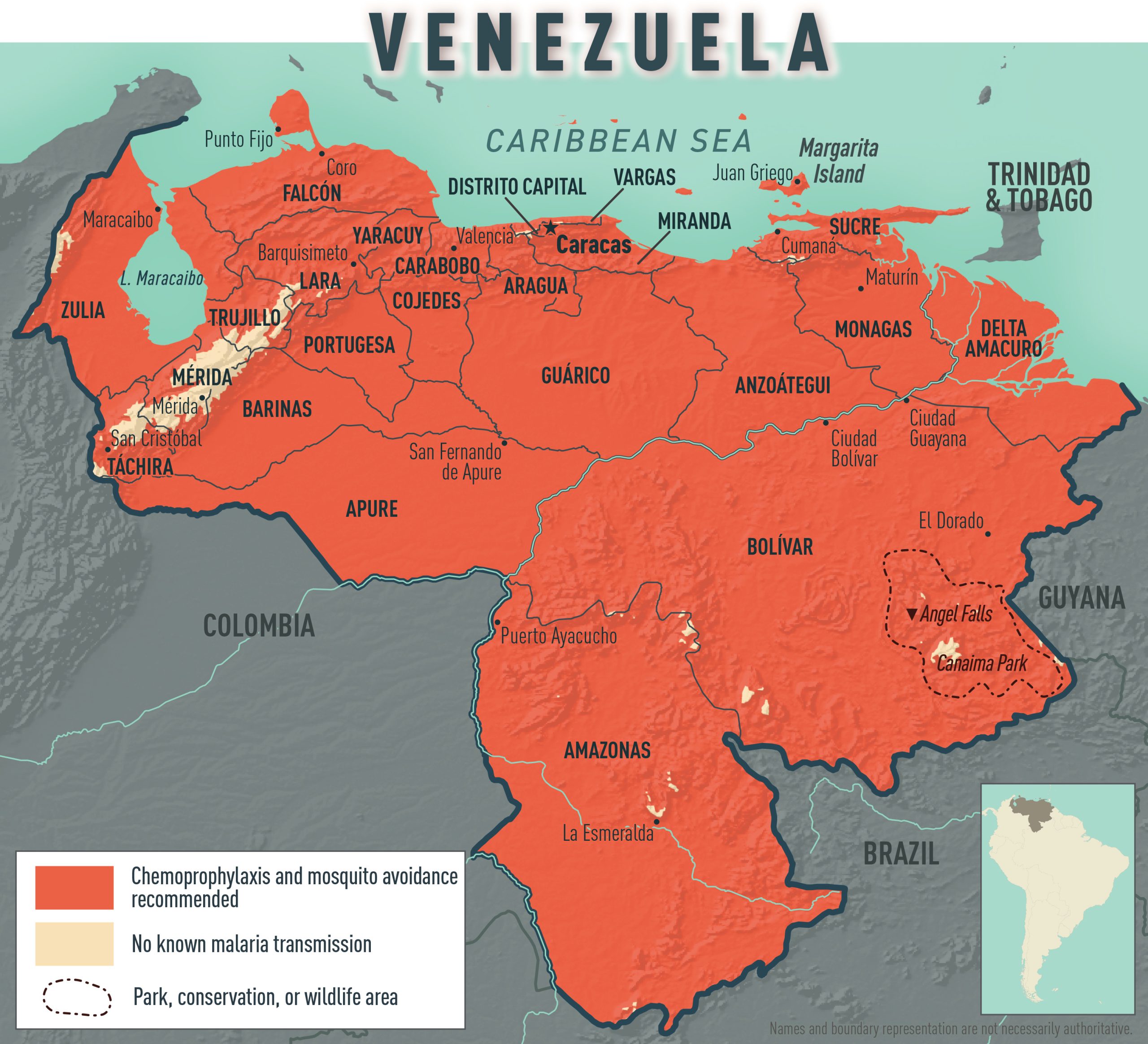 Map: Malaria prevention in Venezuela