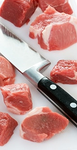 Cut raw meat