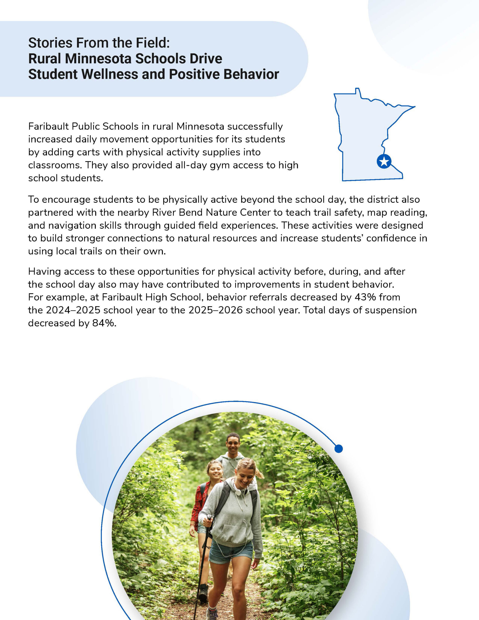 Rural Minnesota schools drive student wellness and positive behavior.