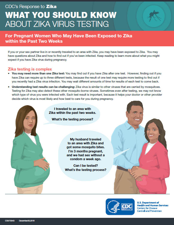 What you should know about Zika virus testing: For pregnant women who may have been exposed to Zika within the past two weeks fact sheet thumbnail