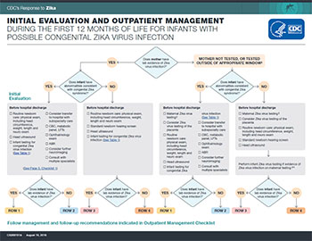 Recommended evaluation and long-term follow up for infants with possible congenital Zika virus infection infographic thumbnail