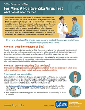For Men: A positive zika virus test Fact Sheet thumbnail