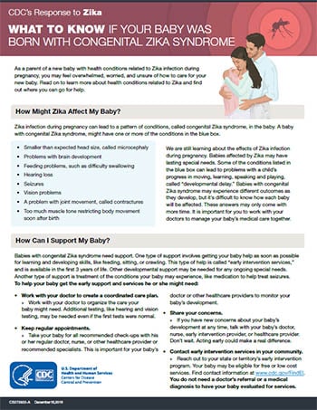 What to know if your baby was born with congenital Zika syndrome fact sheet thumbnail