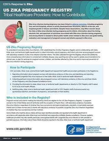 US Zika Pregnancy Registry - Tribal Healthcare Providers: How to contribute