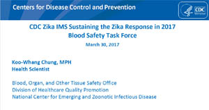 Captura de tela de slides do webinar de apoio à força-tarefa de segurança do sangue