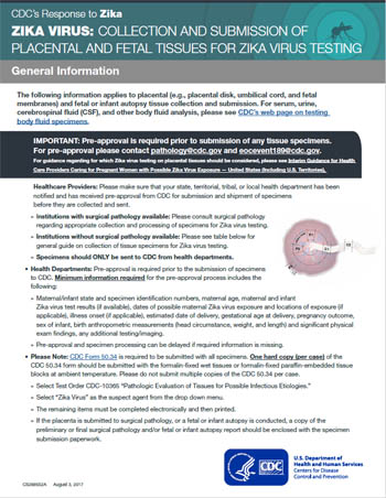  Collection and Submission of Fetal Tissues for Zika Virus Testing