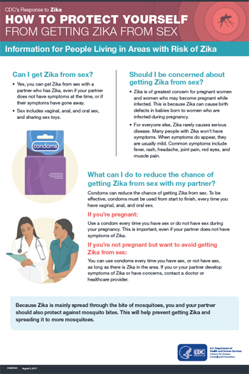  How to Protect yourself from getting zika from Sex Information for people living in areas with zika fact sheet thumbnail