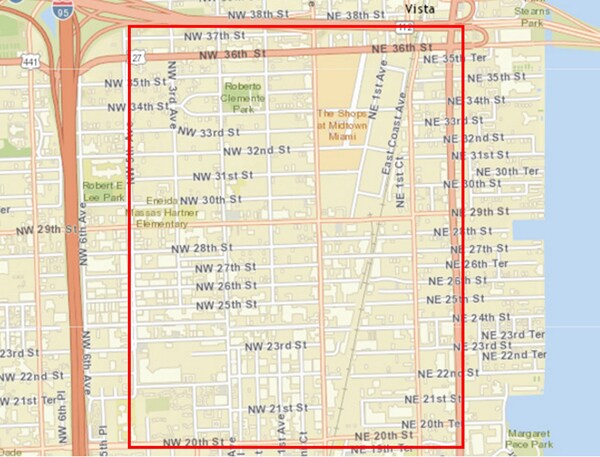 	Area in Miami, FL where Zika virus is being spread by mosquitoes.  See guidance for living in or traveling to this area.