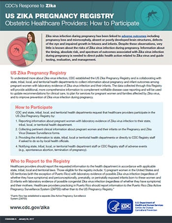  US Zika Pregnancy Registry Healthcare Providers: How to Register Patients infographic thumbnail
