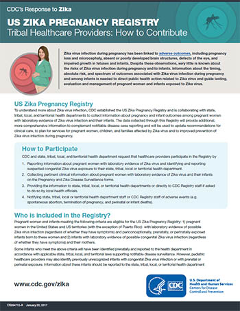  US Zika Pregnancy Registry - Tribal Healthcare Providers: How to contribute