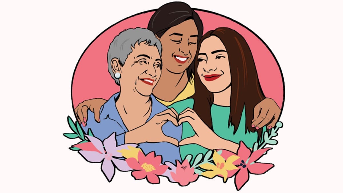 Illustration of three women