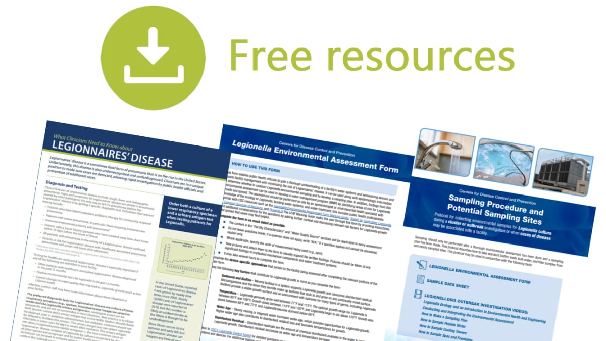 Picture of several free resources available from CDC for download along with a download icon.