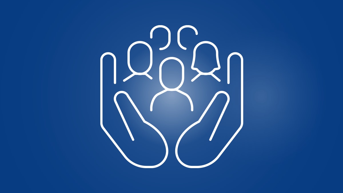 Icon of hands holding people